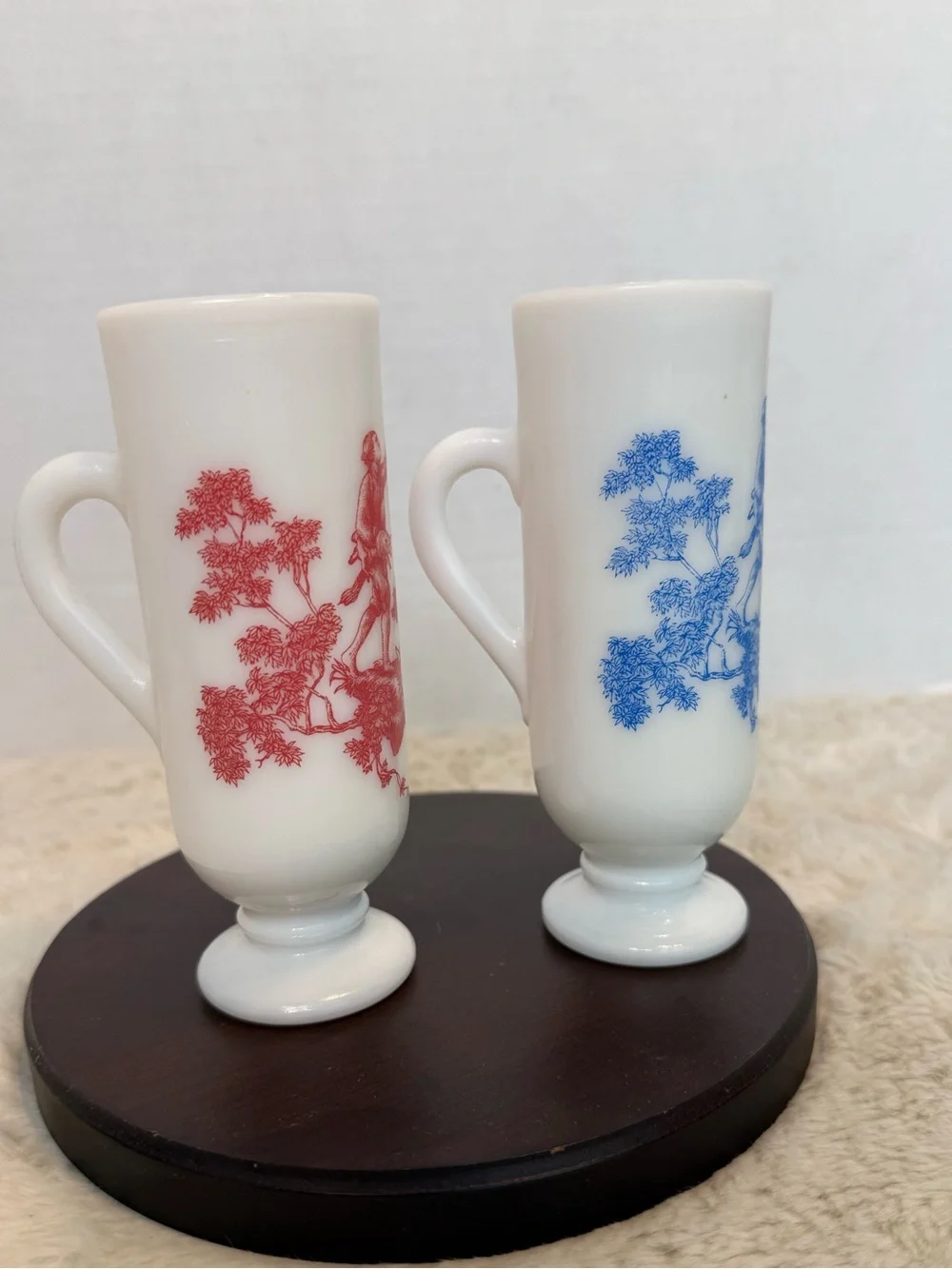2~Vintage Avon milk glass demitasse cups